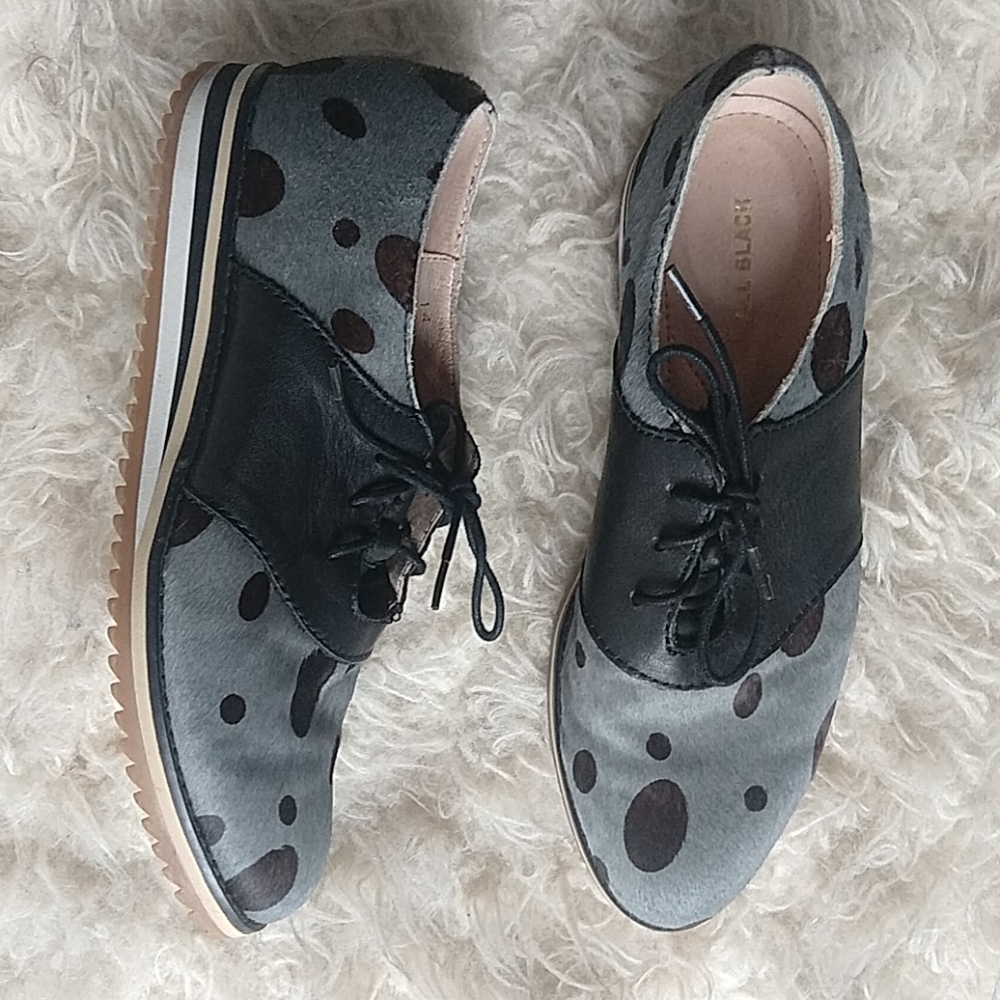 ALL BLACK Footwear Fur and Leather Shoes fit 6.5